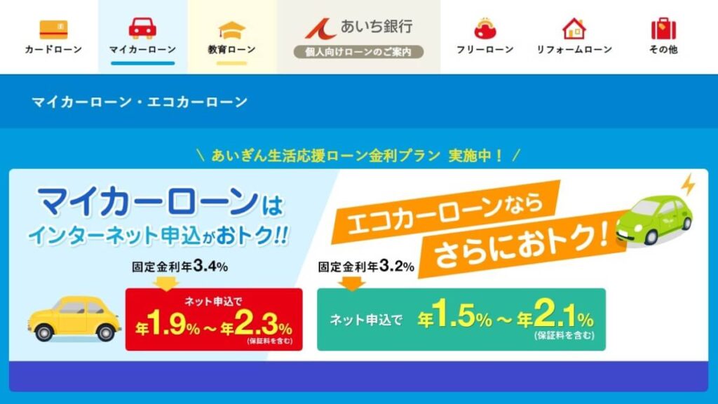 愛知銀行マイカーローン
